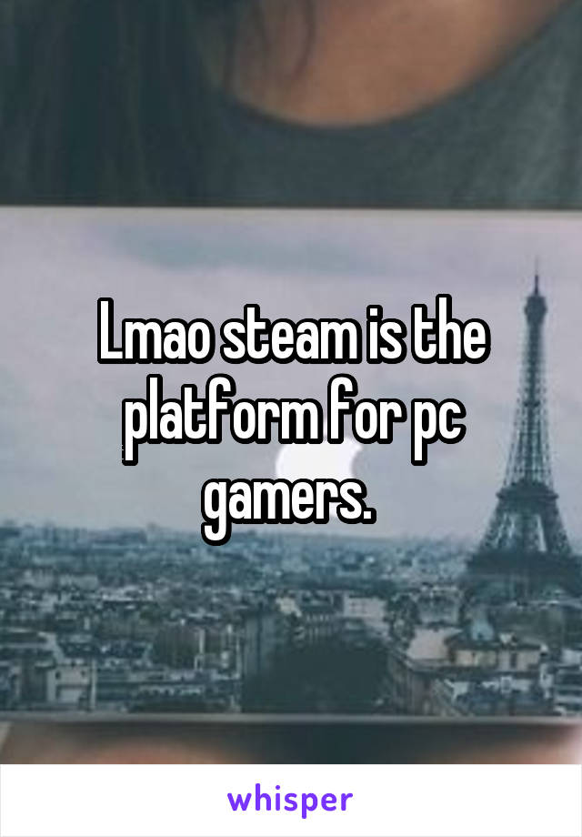 Lmao steam is the platform for pc gamers. 