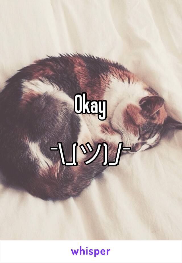 Okay

¯\_(ツ)_/¯ 