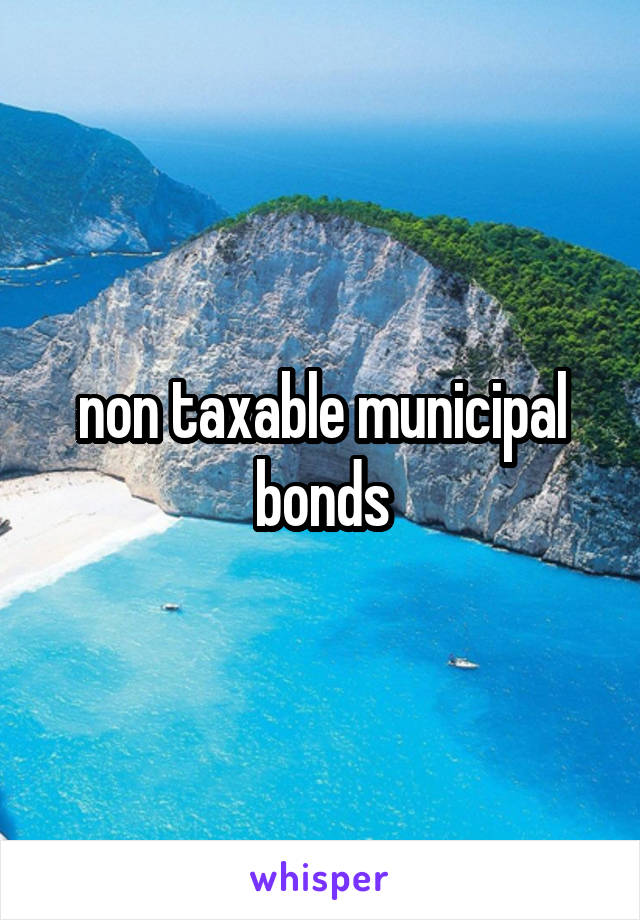 non taxable municipal bonds