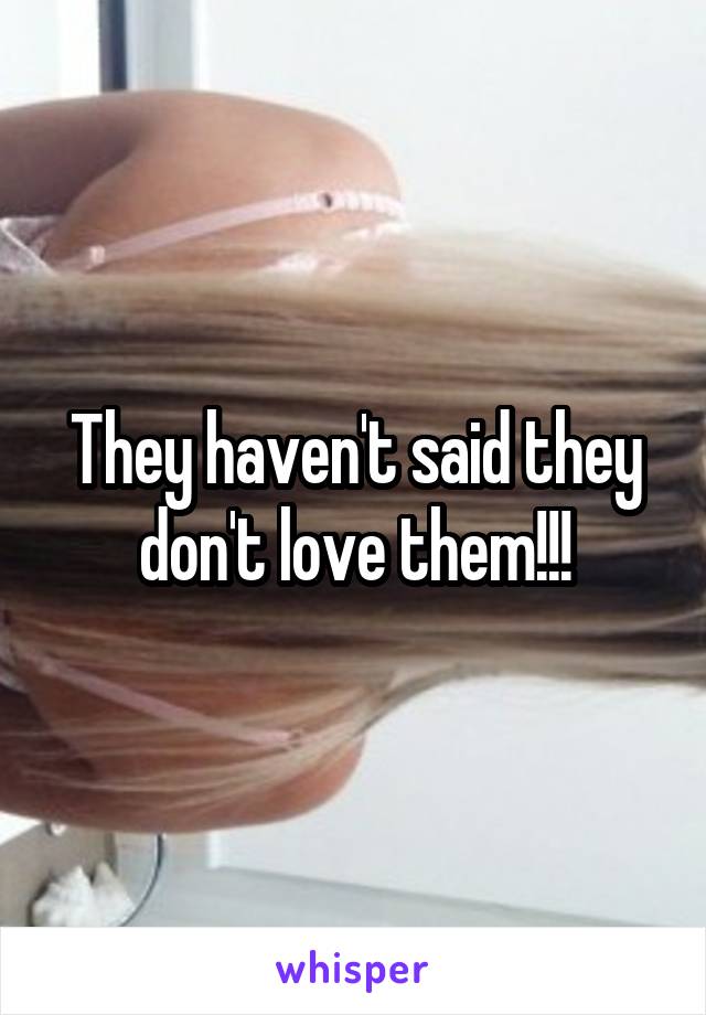 They haven't said they don't love them!!!
