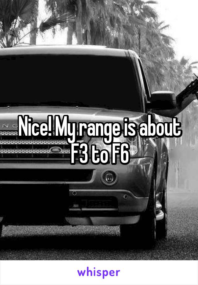 Nice! My range is about F3 to F6