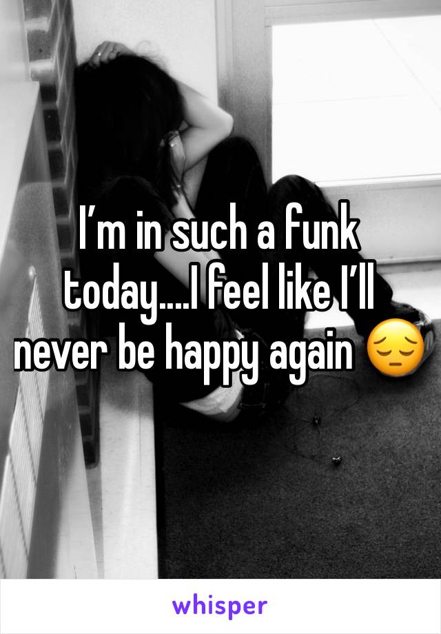 I’m in such a funk today....I feel like I’ll never be happy again 😔