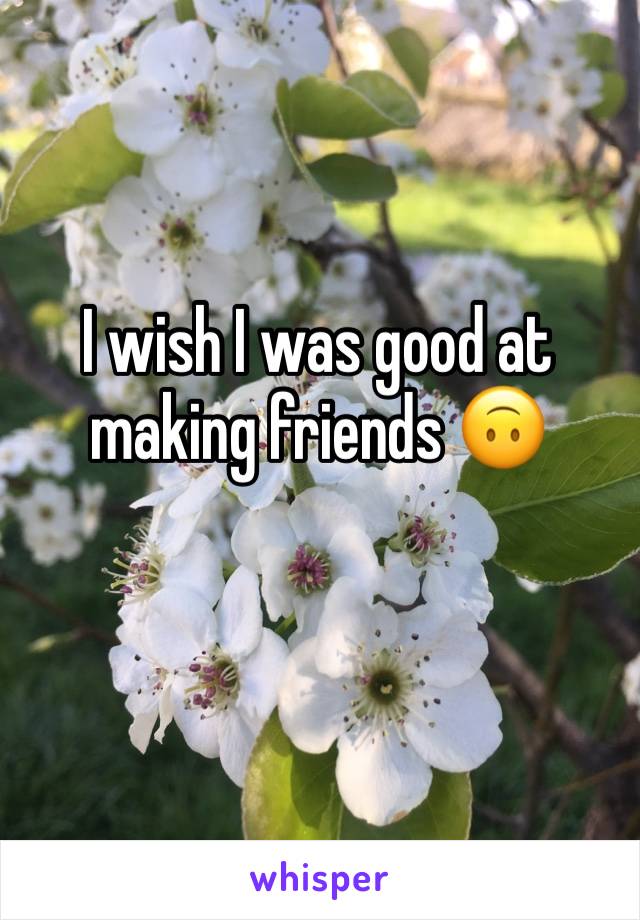 I wish I was good at making friends 🙃