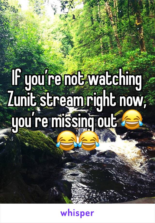 If you’re not watching Zunit stream right now, you’re missing out 😂😂😂