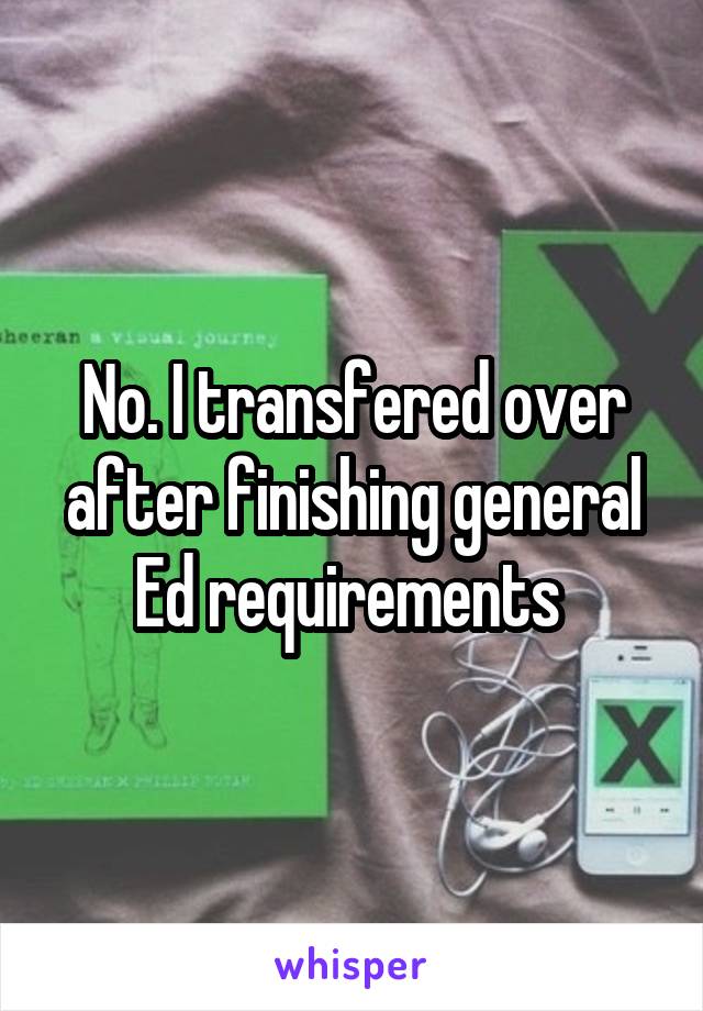 No. I transfered over after finishing general Ed requirements 
