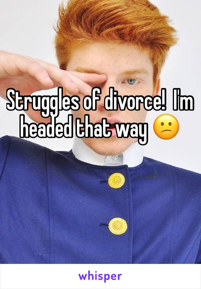 Struggles of divorce!  I'm headed that way 😕