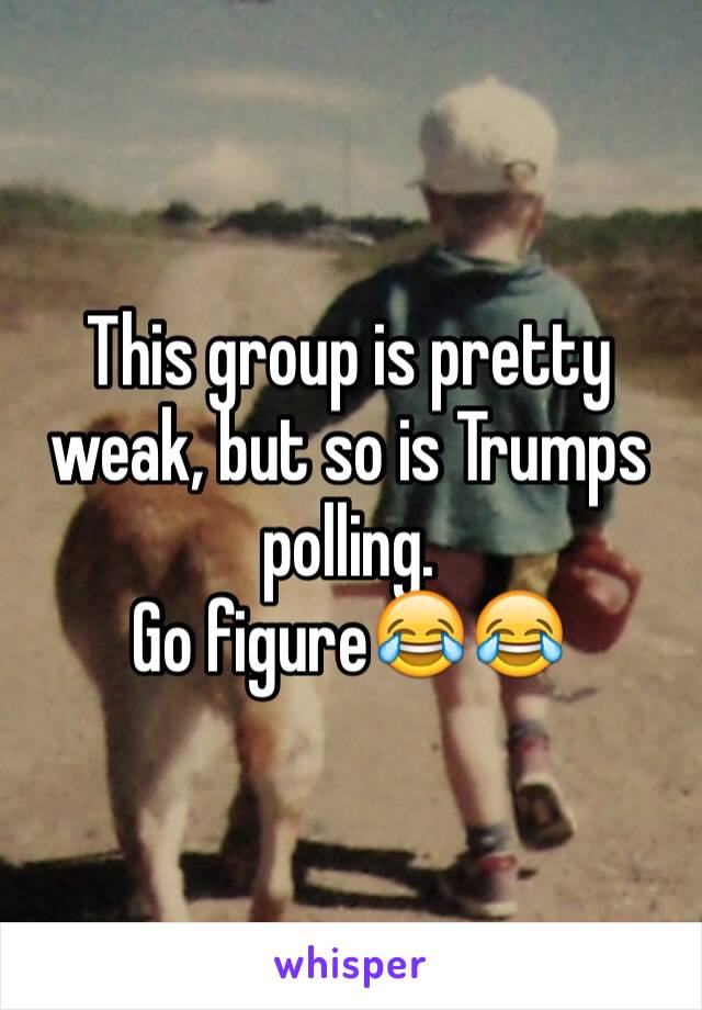 This group is pretty weak, but so is Trumps polling.
Go figure😂😂