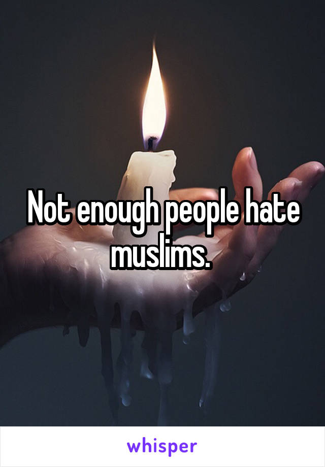 Not enough people hate muslims. 