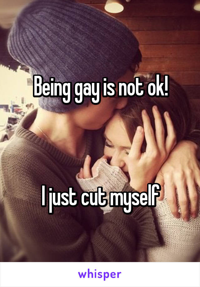 Being gay is not ok!



I just cut myself