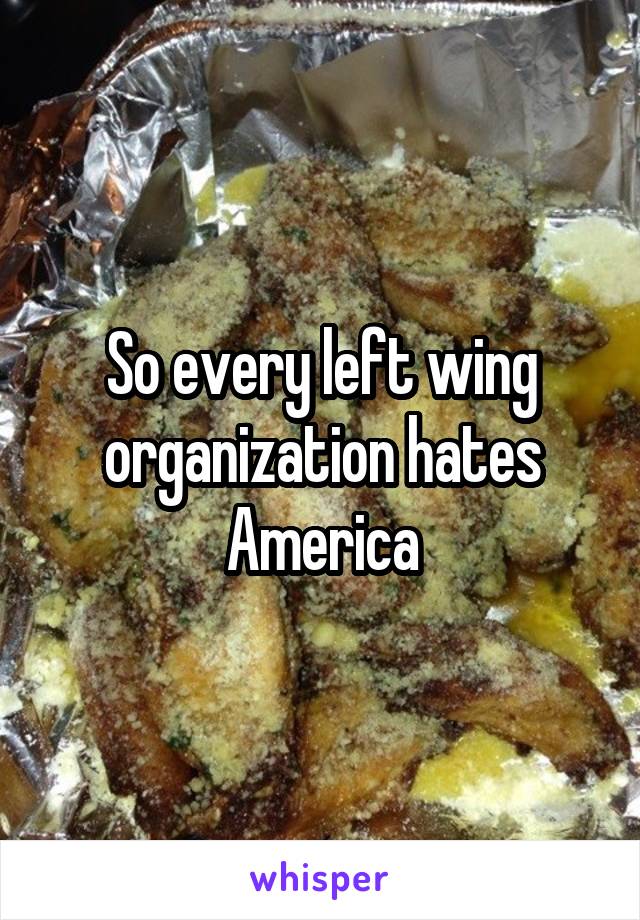 So every left wing organization hates America