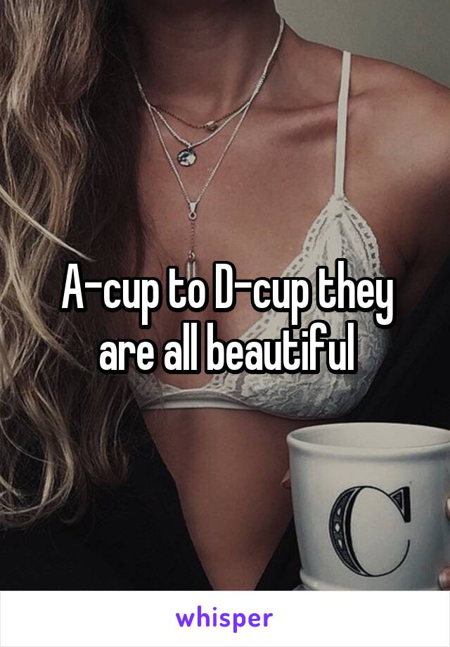 A-cup to D-cup they are all beautiful