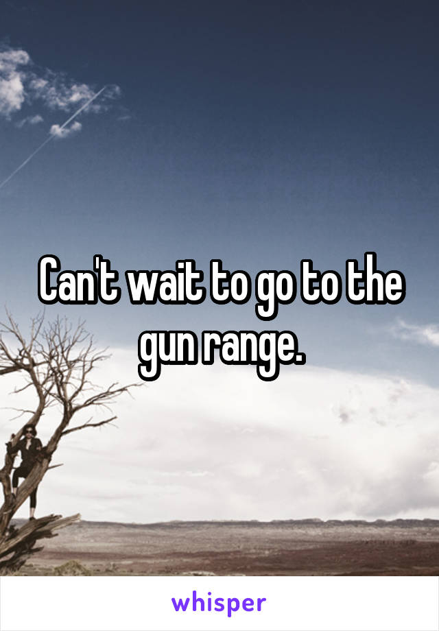 Can't wait to go to the gun range.