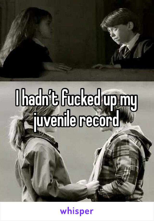 I hadn’t fucked up my juvenile record