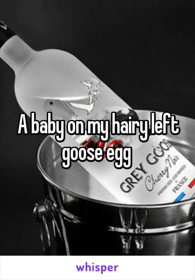 A baby on my hairy left goose egg 
