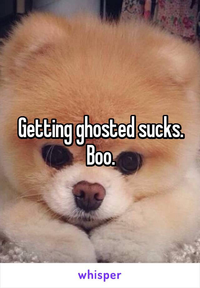 Getting ghosted sucks. Boo.