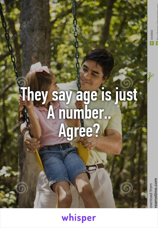 They say age is just
A number..
Agree?