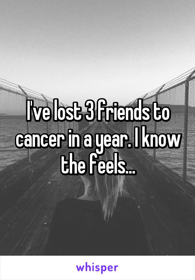 I've lost 3 friends to cancer in a year. I know the feels...