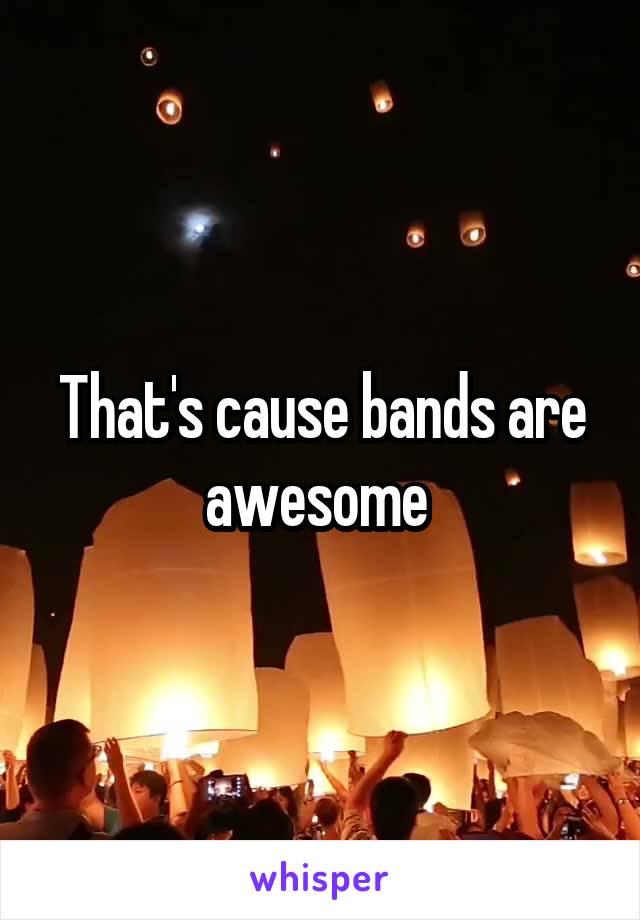 That's cause bands are awesome 