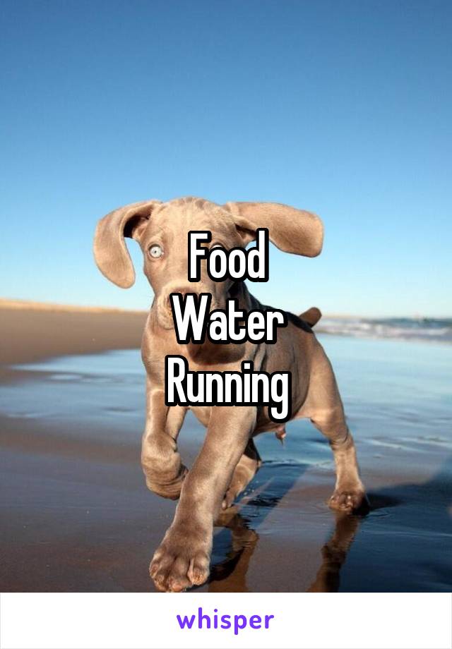 Food
Water
Running