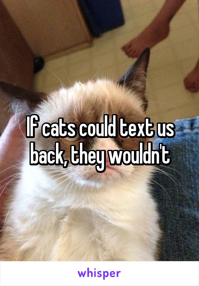 If cats could text us back, they wouldn't