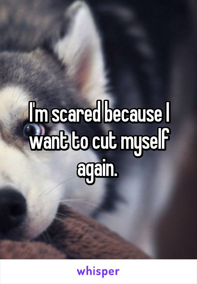 I'm scared because I want to cut myself again. 