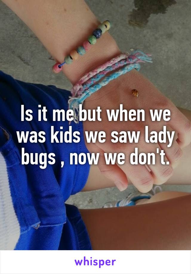 Is it me but when we was kids we saw lady bugs , now we don't.