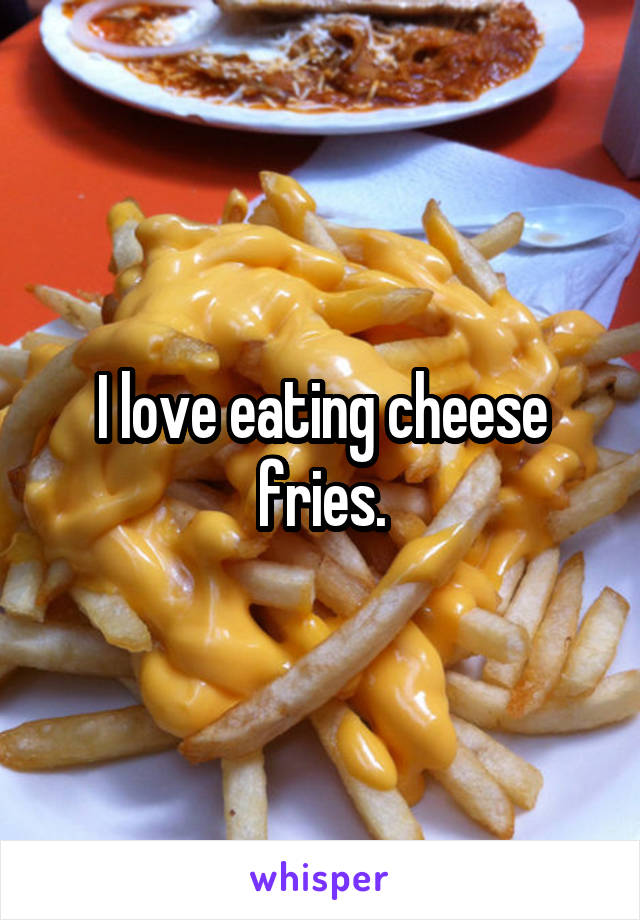 I love eating cheese fries.