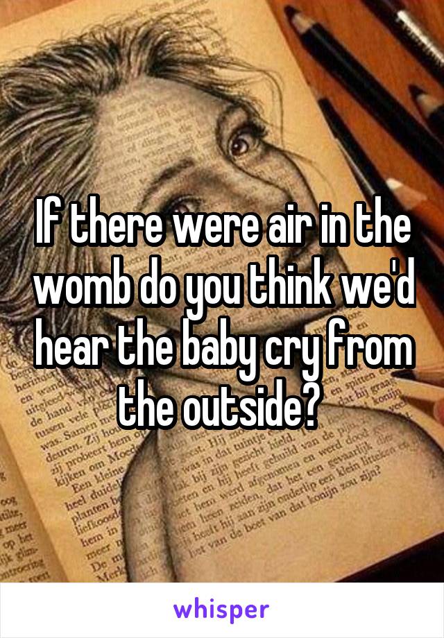 If there were air in the womb do you think we'd hear the baby cry from the outside? 