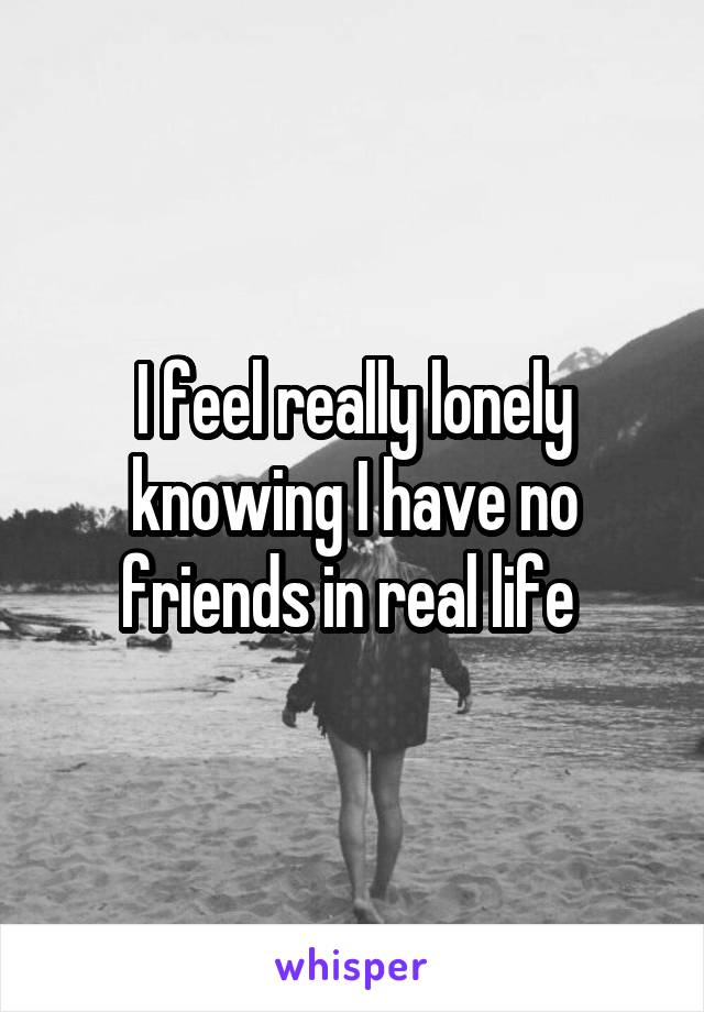 I feel really lonely knowing I have no friends in real life 