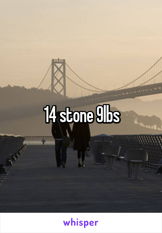 14 stone 9lbs