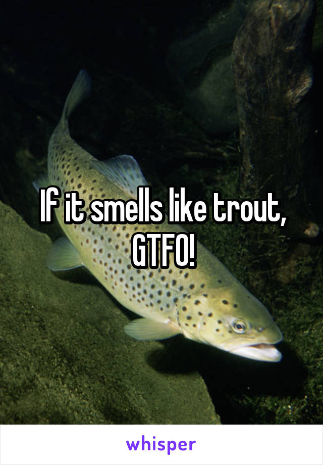 If it smells like trout,
GTFO!