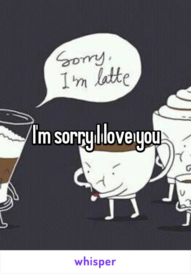 I'm sorry I love you