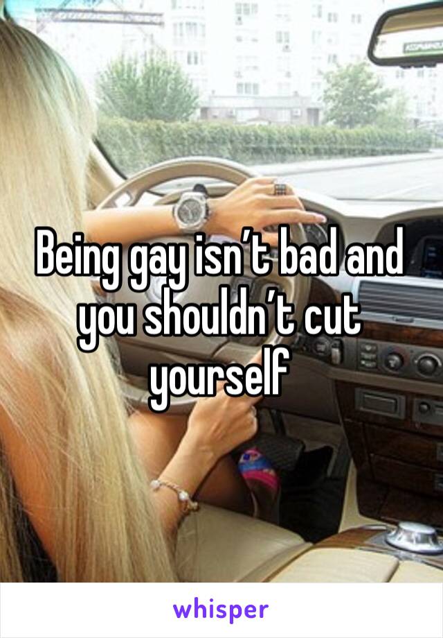 Being gay isn’t bad and you shouldn’t cut yourself 