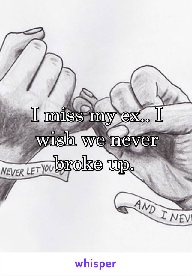 I miss my ex.. I wish we never broke up. 