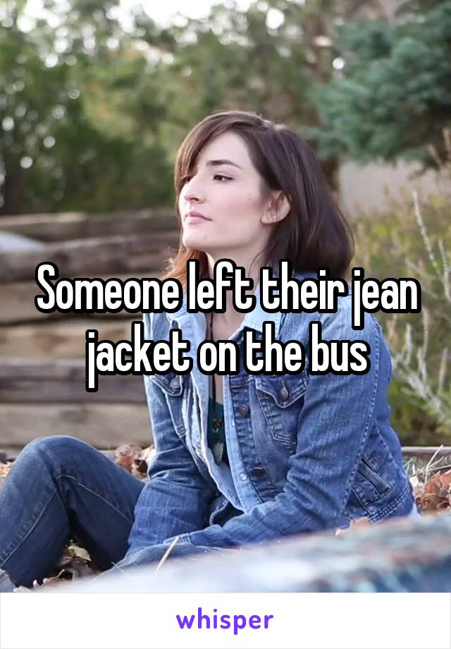 Someone left their jean jacket on the bus