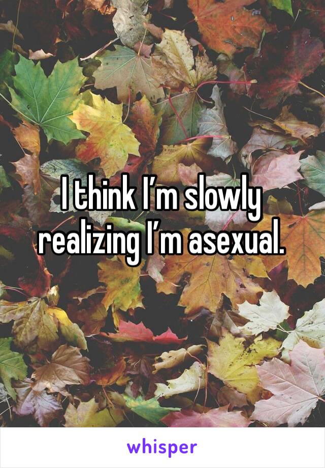 I think I’m slowly realizing I’m asexual. 