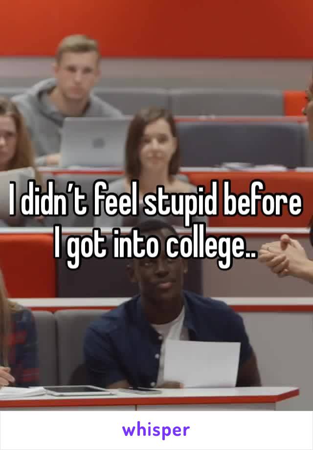 I didn’t feel stupid before I got into college..
