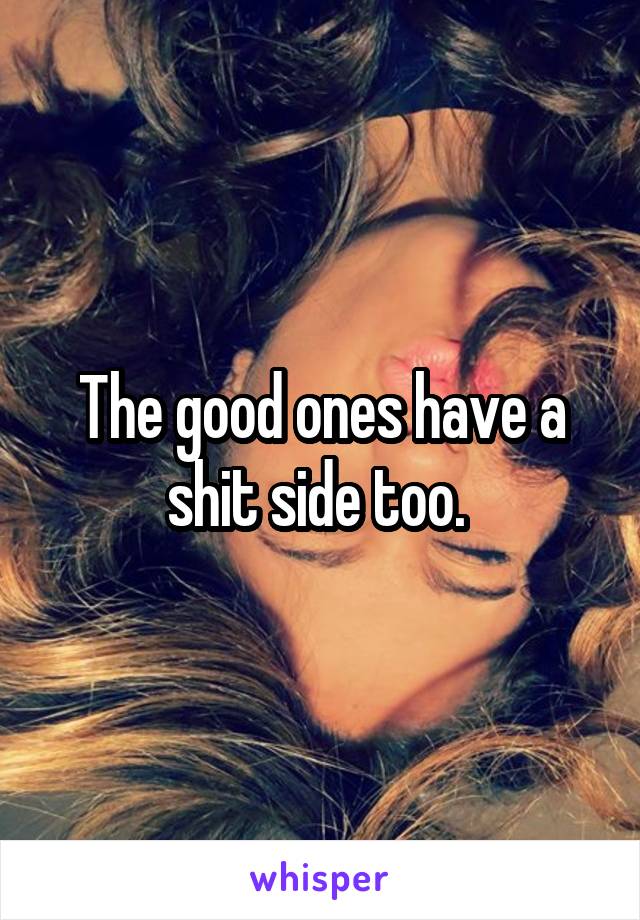 The good ones have a shit side too. 