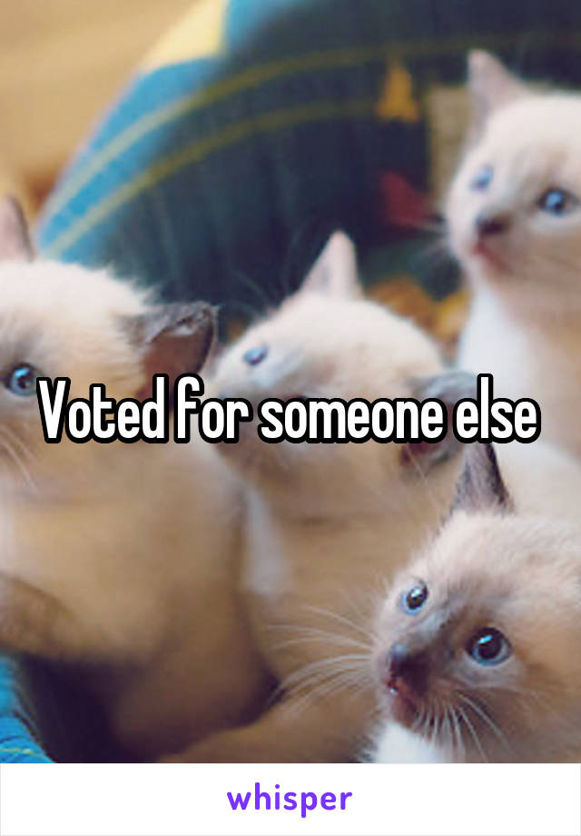 Voted for someone else 