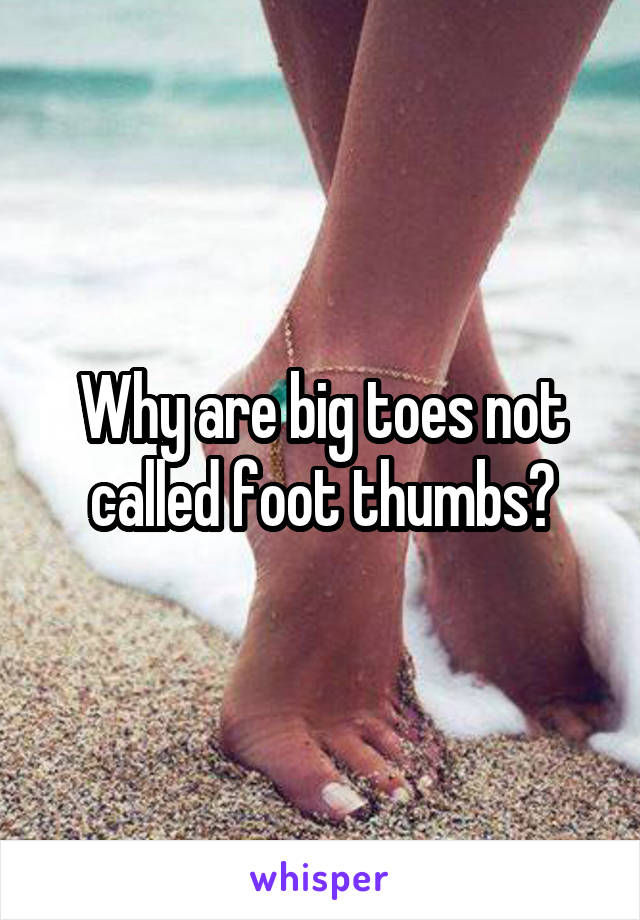 Why are big toes not called foot thumbs?