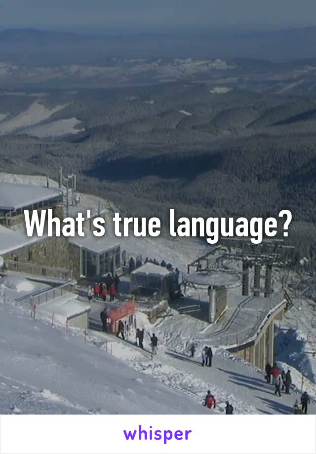 What's true language?