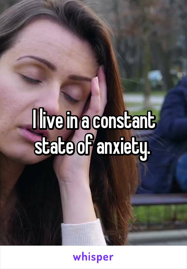 I live in a constant state of anxiety. 