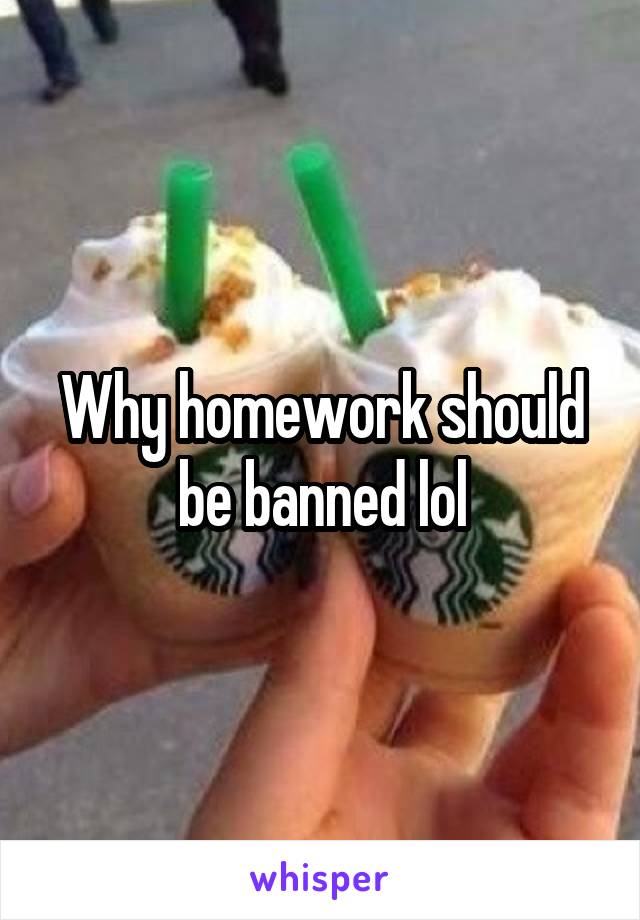 Why homework should be banned lol