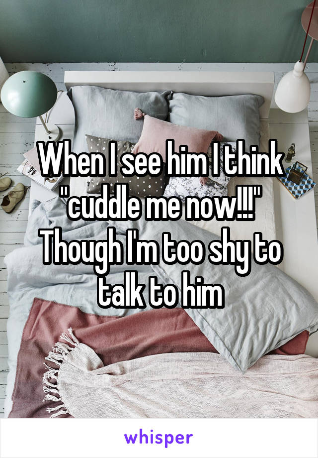 When I see him I think "cuddle me now!!!" Though I'm too shy to talk to him