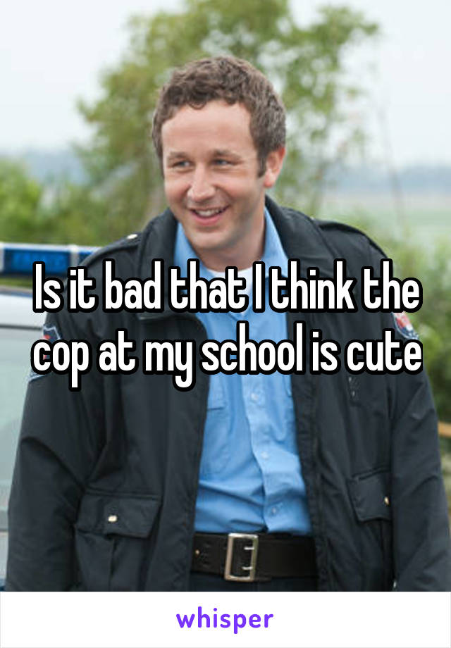 Is it bad that I think the cop at my school is cute