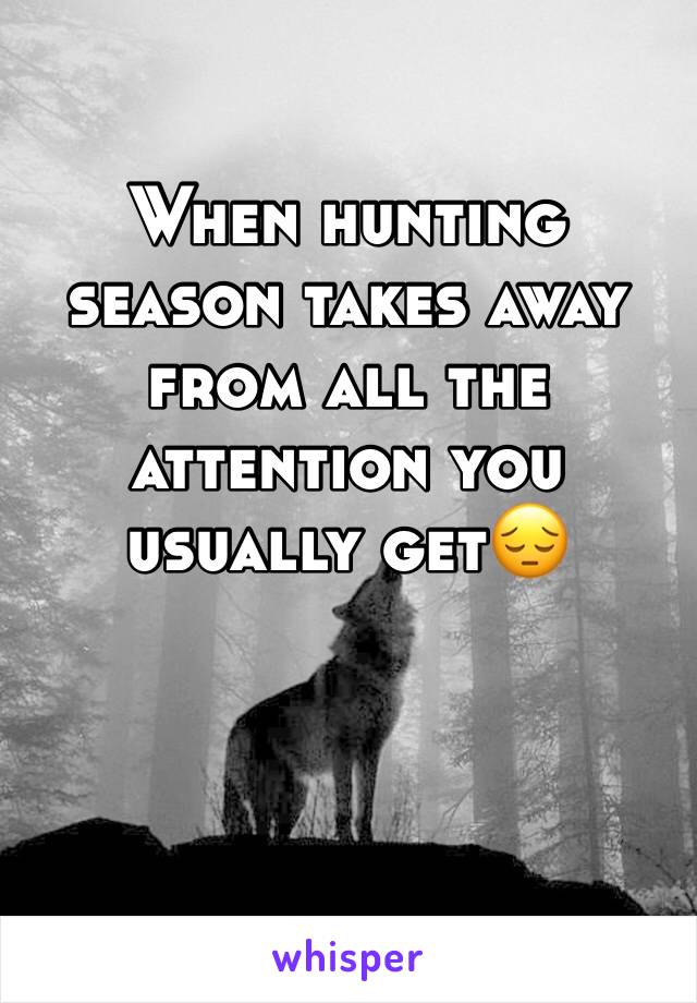 When hunting season takes away from all the attention you usually get😔