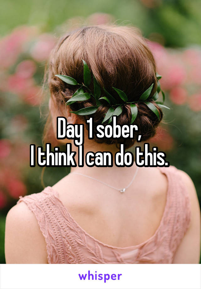 Day 1 sober, 
I think I can do this. 