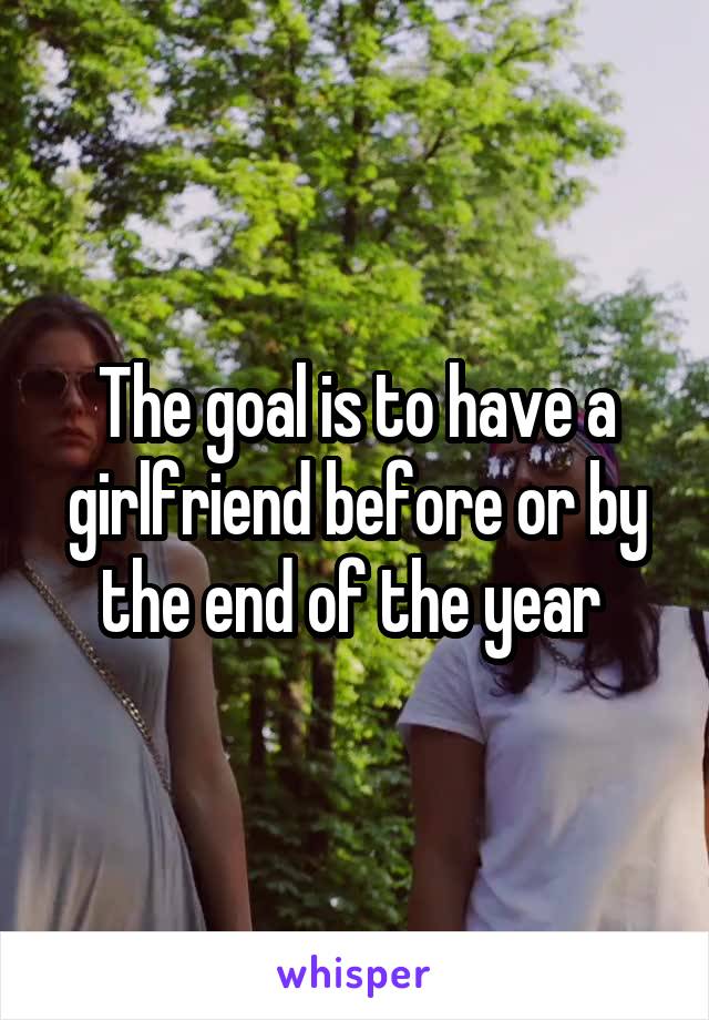 The goal is to have a girlfriend before or by the end of the year 
