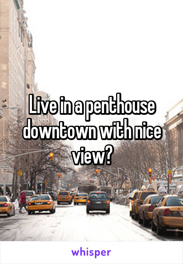 Live in a penthouse downtown with nice view?
