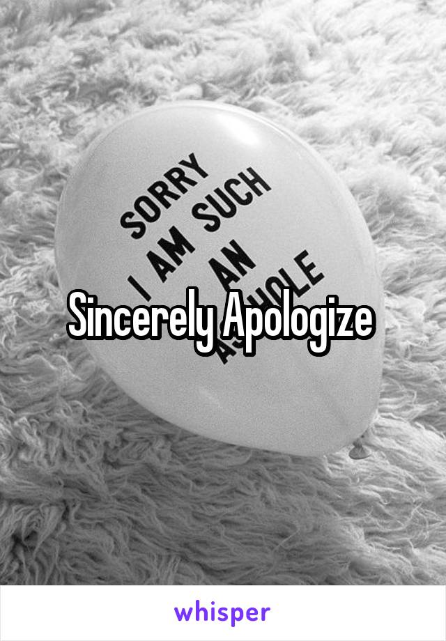 Sincerely Apologize 